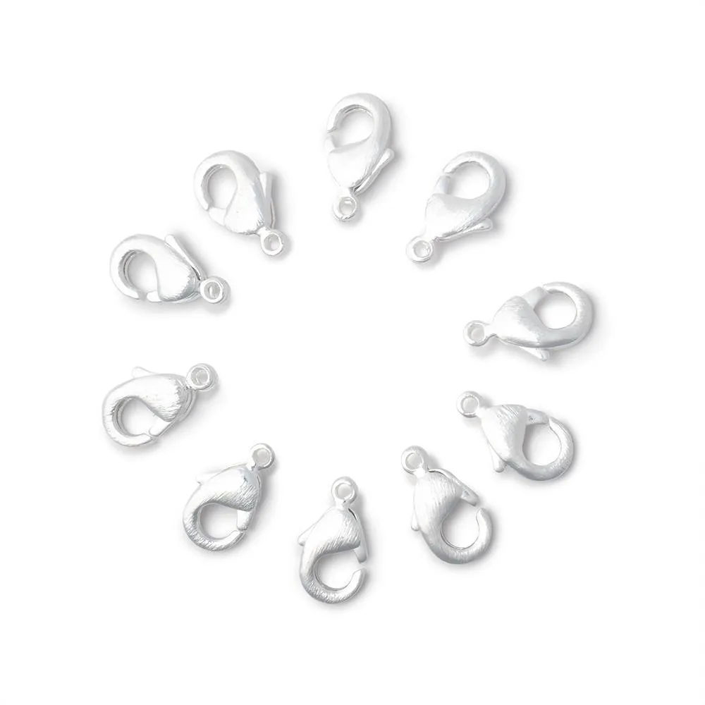 10mm Brushed Lobster Clasp Set of 10 Pieces