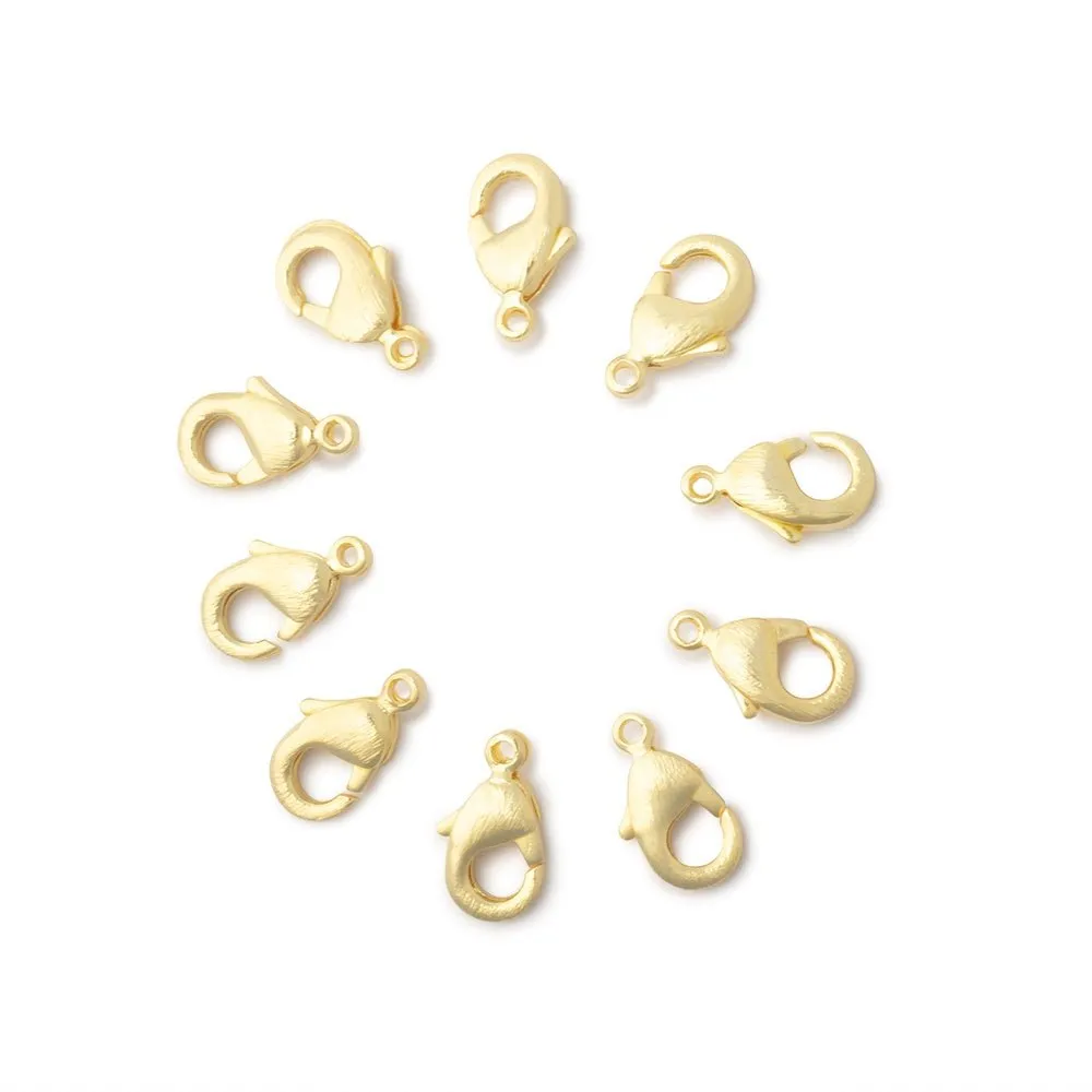 10mm Brushed Lobster Clasp Set of 10 Pieces