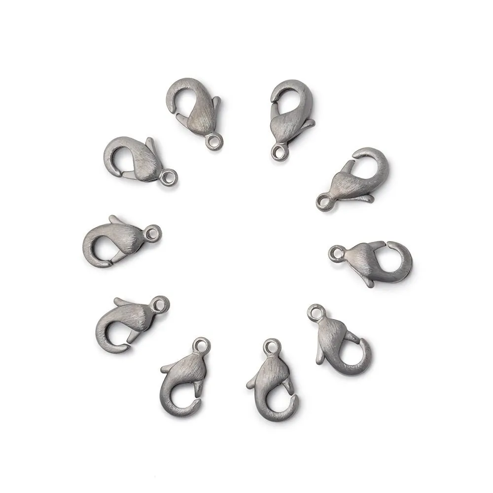 10mm Brushed Lobster Clasp Set of 10 Pieces