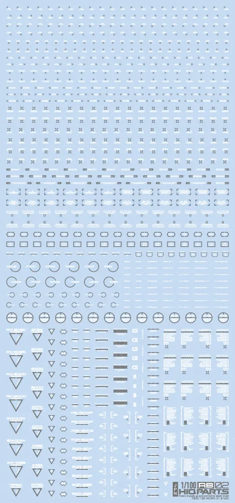 1/100 RB02 Caution Decal White & Gray(1pc)