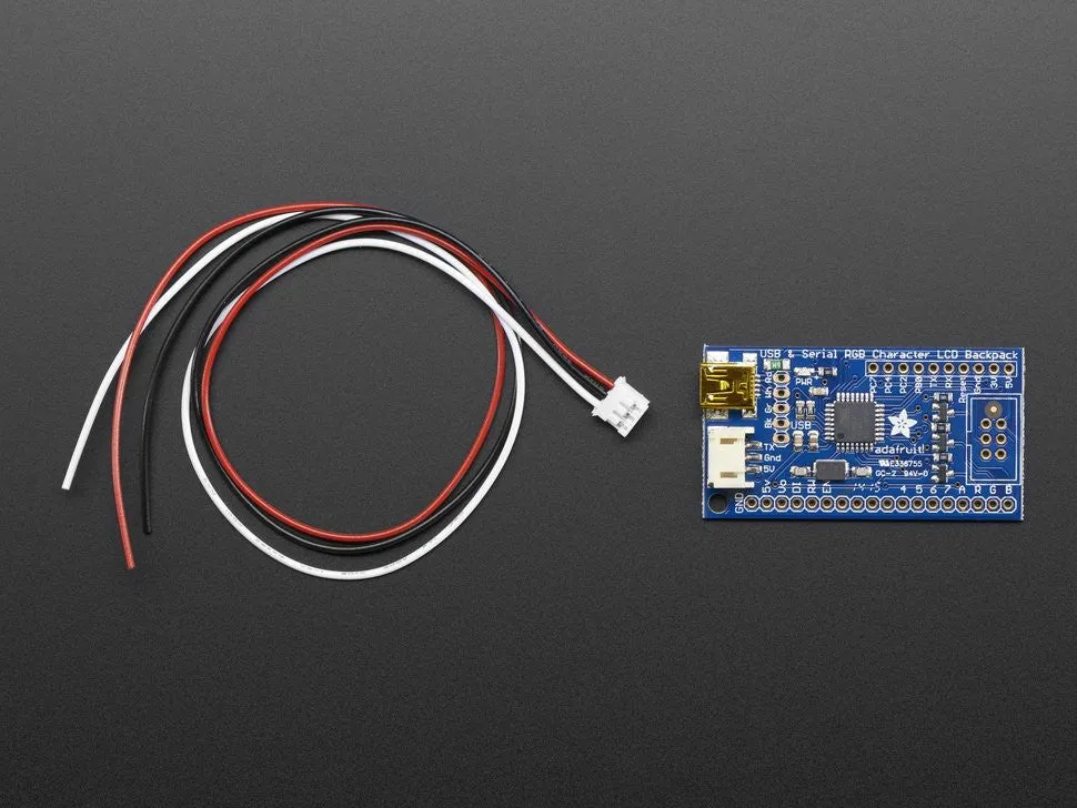 Adafruit USB   Serial LCD Backpack Add-On with Cable