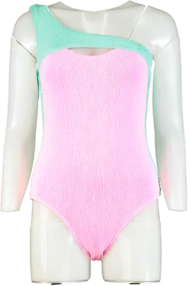 Always on Holiday Mint Green/Pink Cotton Candy One Piece Swimsuit UK S