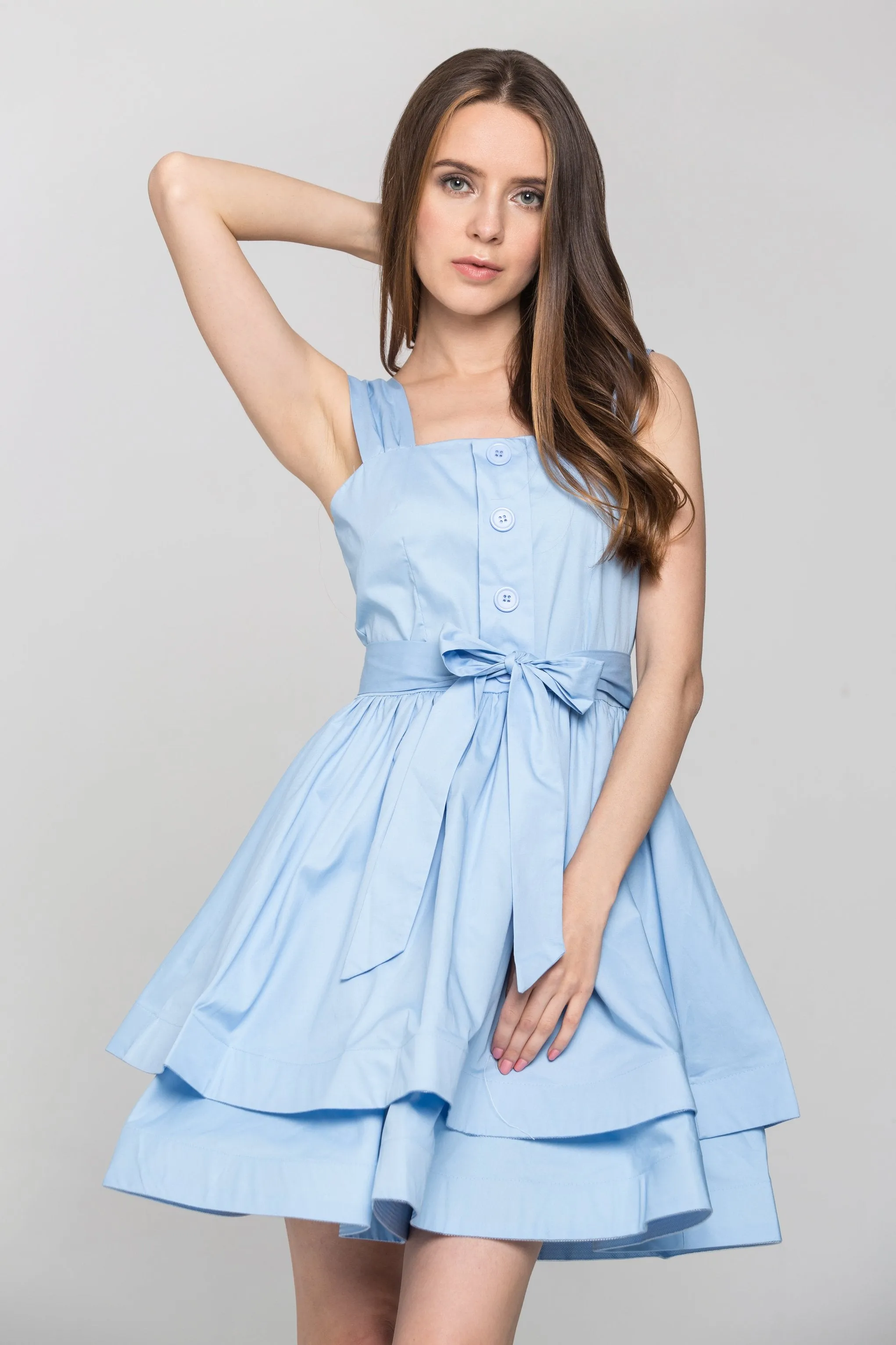 Baby Blue Tiered Mini Dress