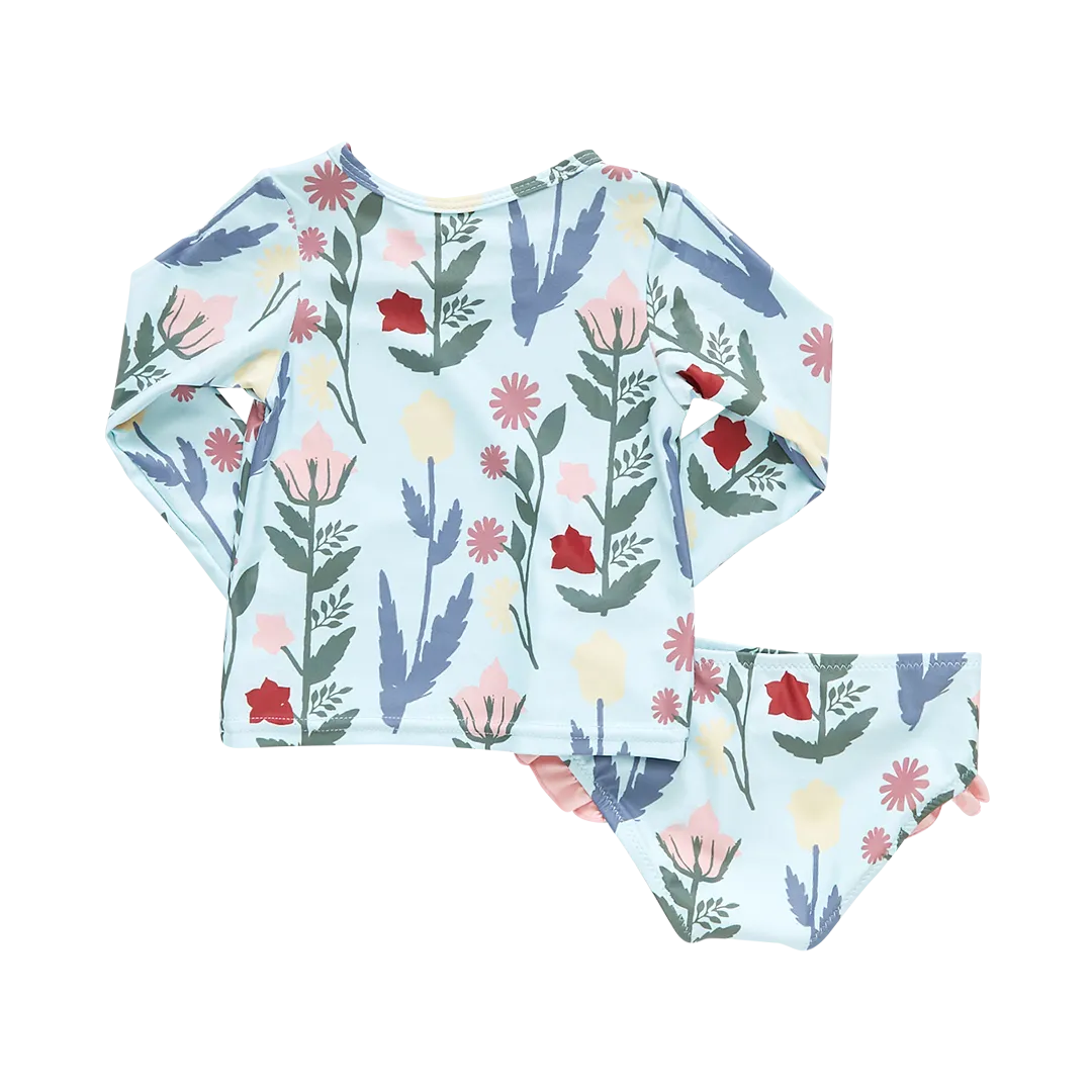 Baby Girls Rash Guard Set - Paper Floral