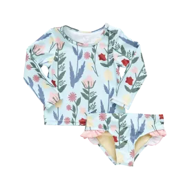 Baby Girls Rash Guard Set - Paper Floral