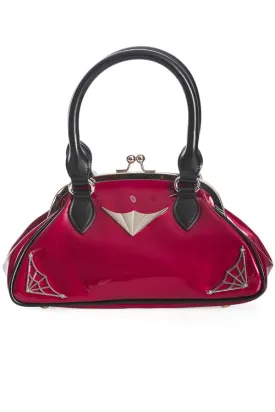 Banned Night Lovers Handbag Purse in Burgundy and Black