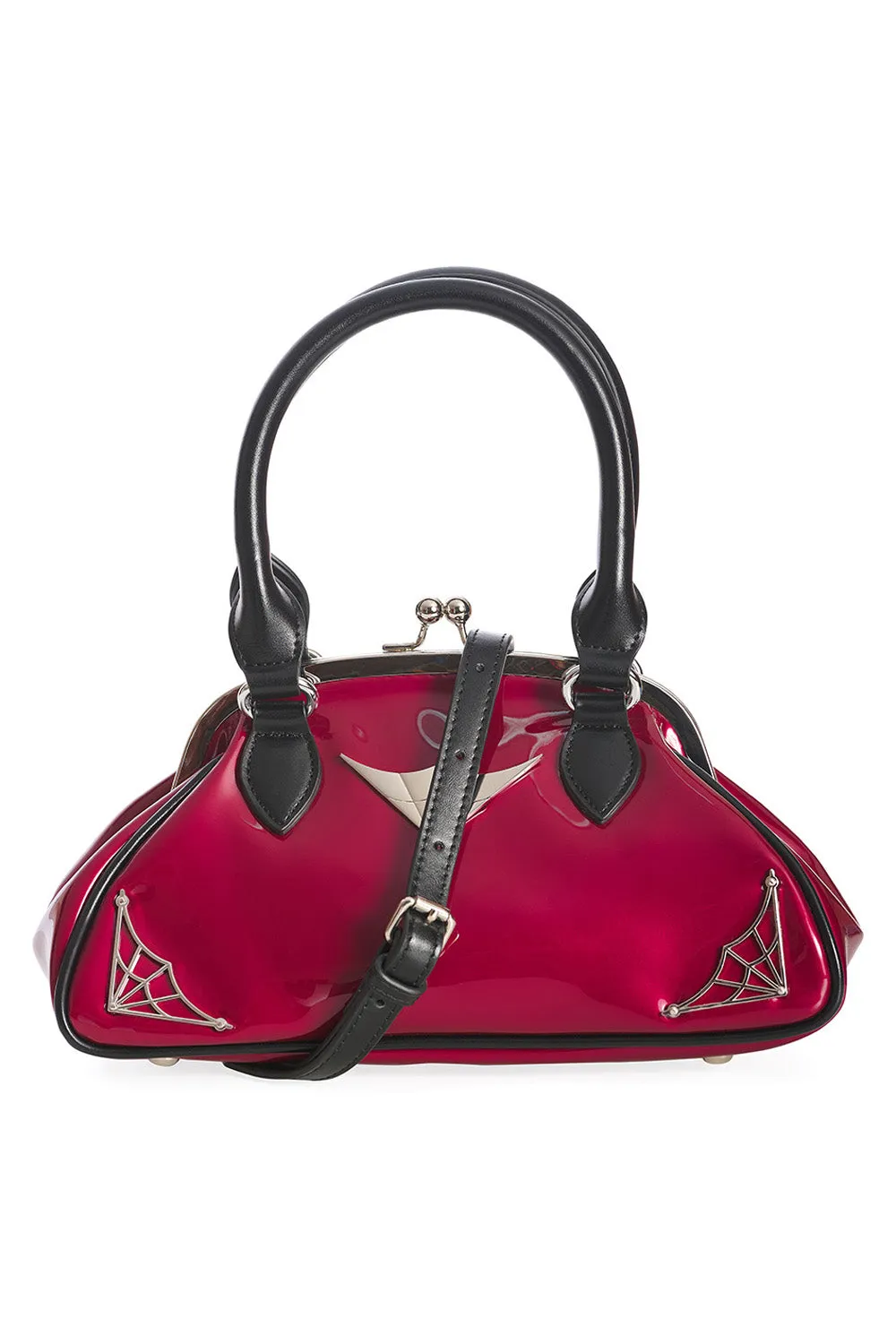 Banned Night Lovers Handbag Purse in Burgundy and Black