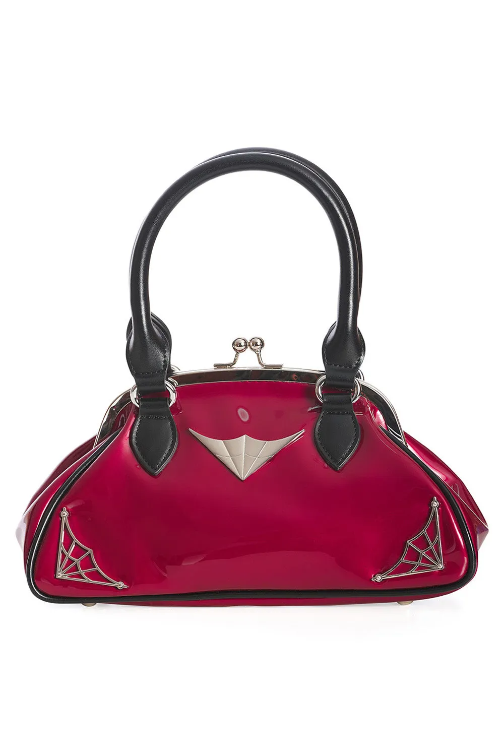 Banned Night Lovers Handbag Purse in Burgundy and Black