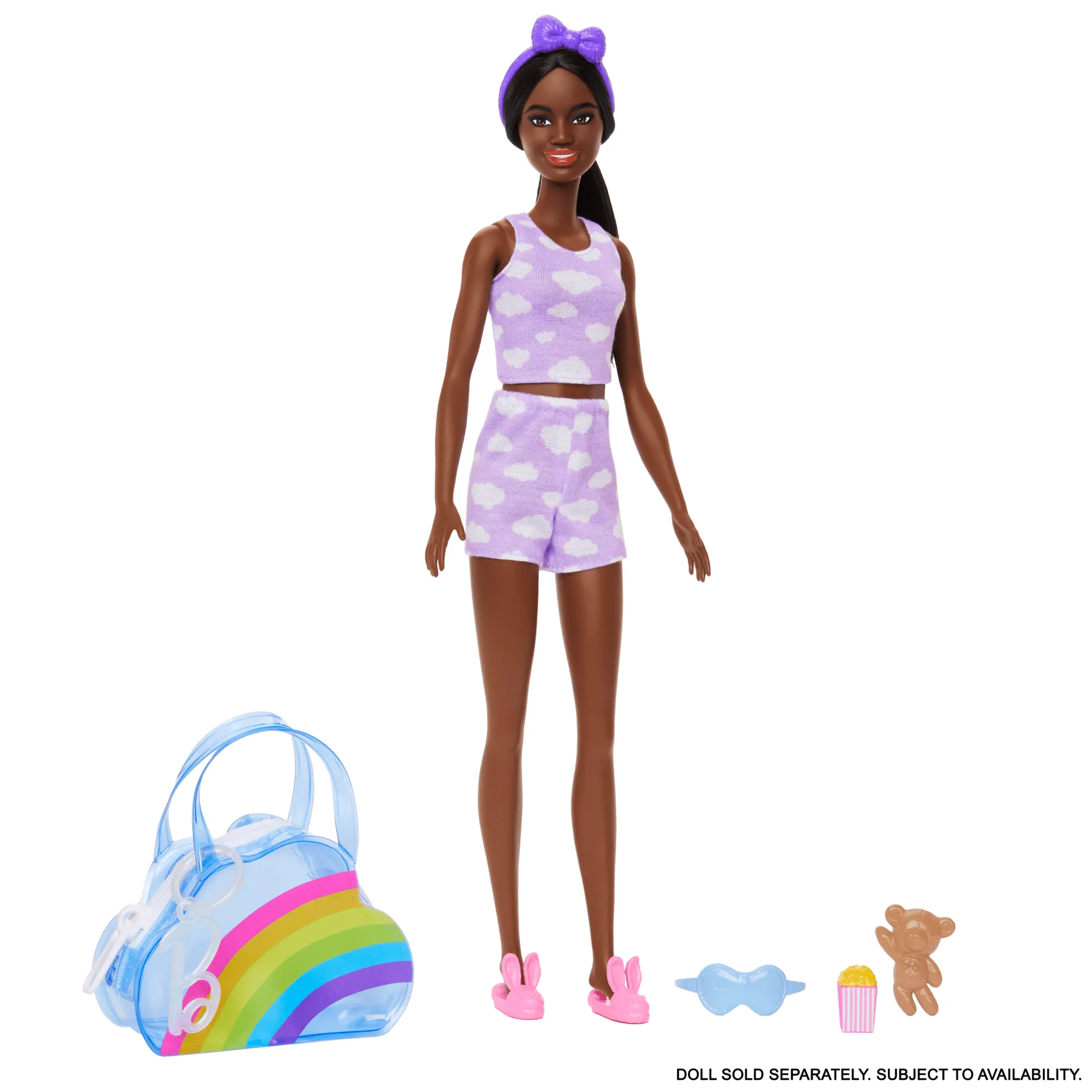 Barbie Doll Clothing, Deluxe Keychain Bag With Slumber Party Themed Accessories (1 Outfit)