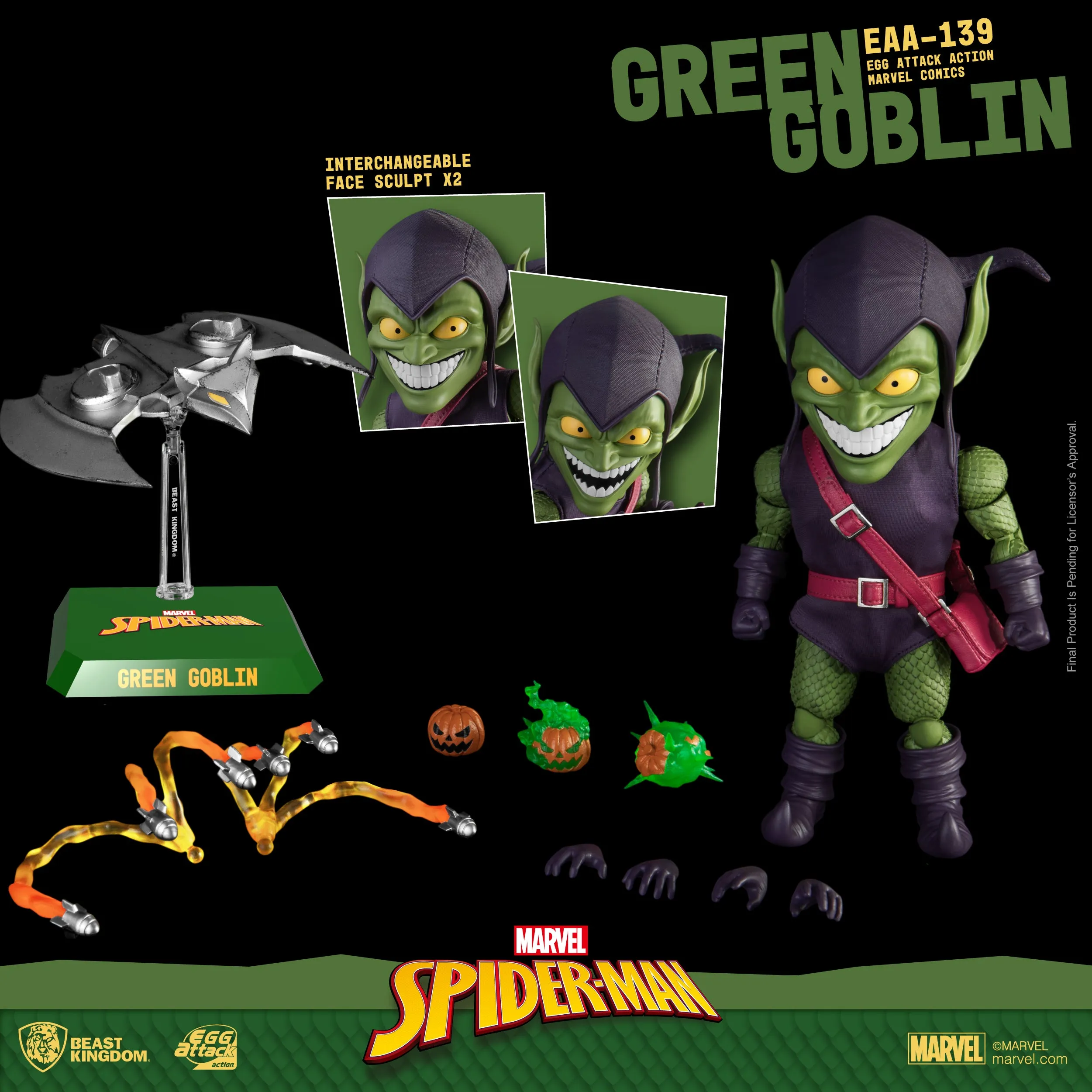 Beast Kingdom EAA-139 Marvel Comics Spider-Man: Green Goblin Egg Attack Action Figure