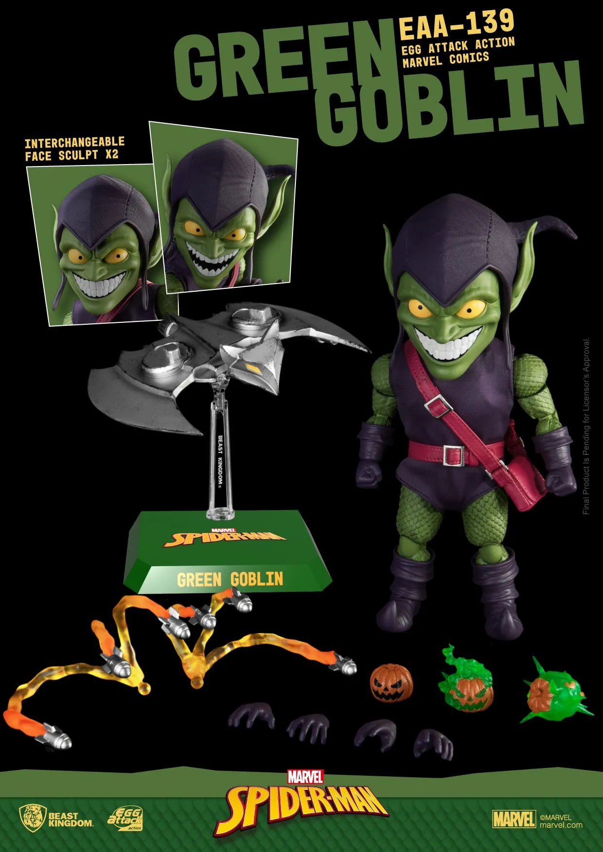 Beast Kingdom EAA-139 Marvel Comics Spider-Man: Green Goblin Egg Attack Action Figure