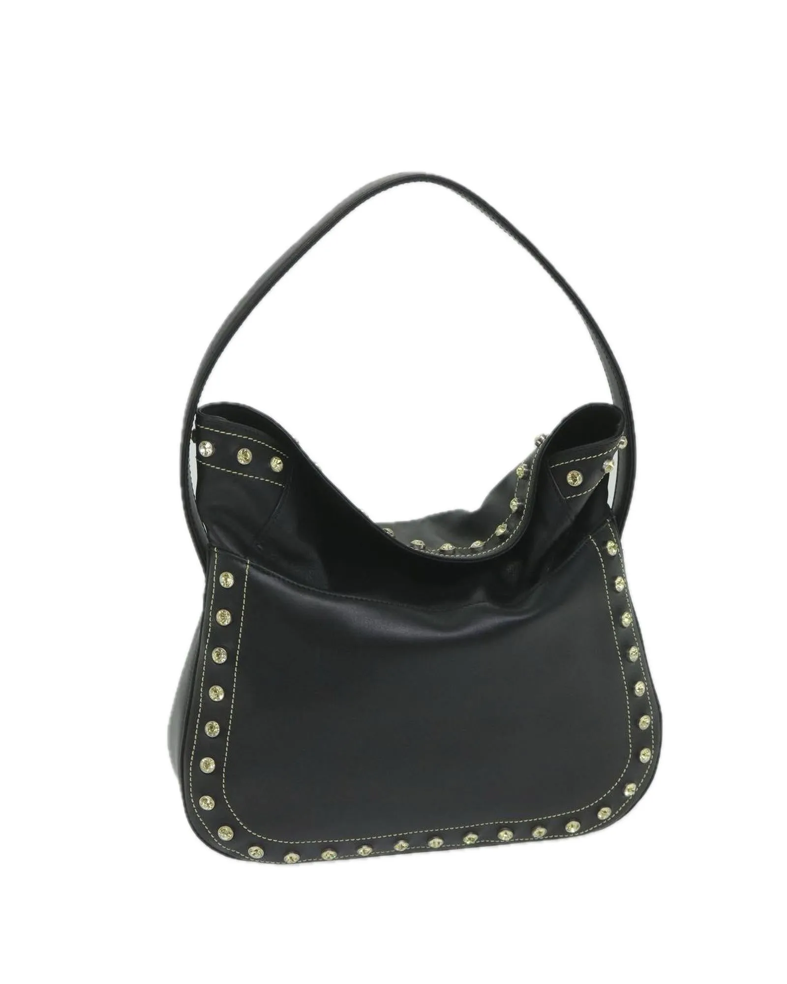 Black and Yellow Leather Shoulder Bag