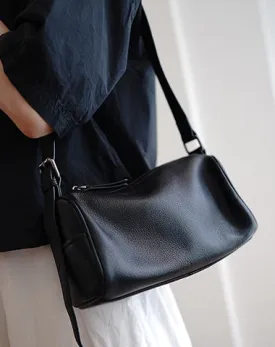 Black Leather Box Shoulder Bag Trendy Women Coffee Cube Crossbody Purse for Women