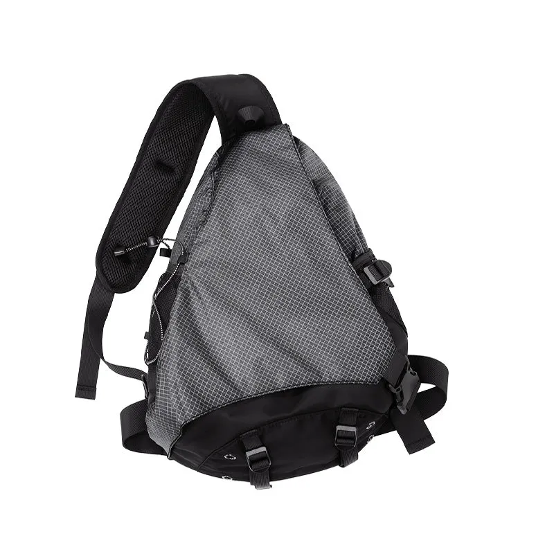 Black Travel Large Sling Bag For Big Men Cool Nylon Large Hiking Sling Bag For Big Men