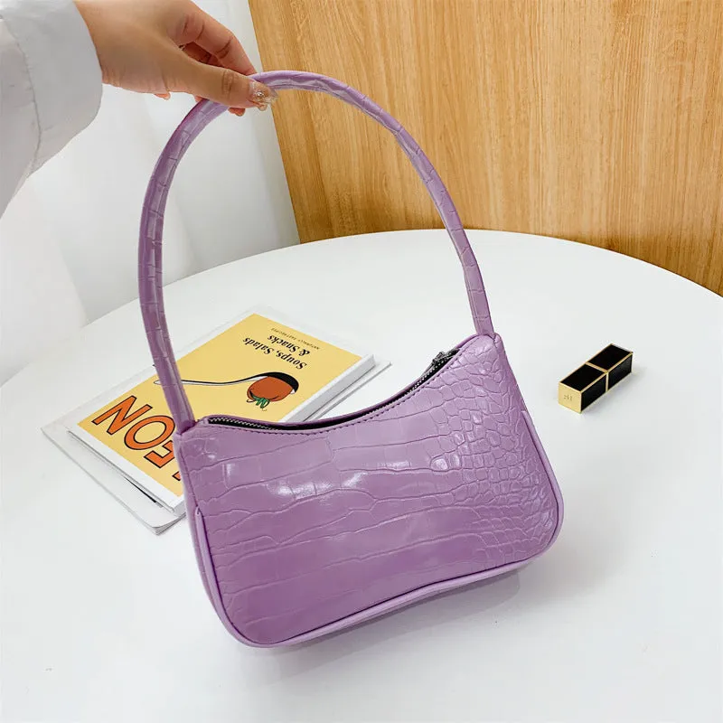 Candy Color Half-Round Armpit Shoulder Bag - Versatile and Trendy