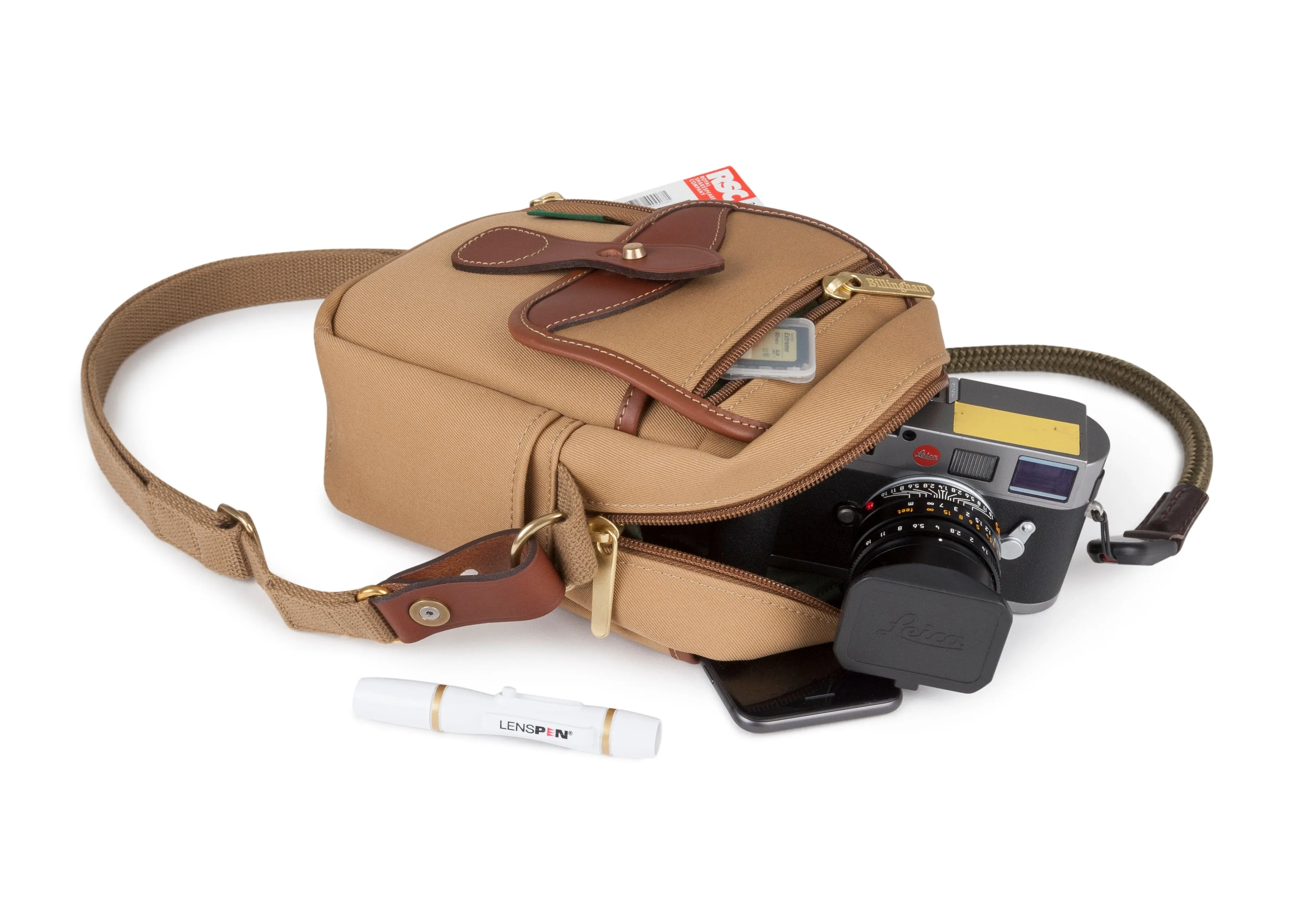 Compact Stowaway - Khaki Canvas / Tan Leather