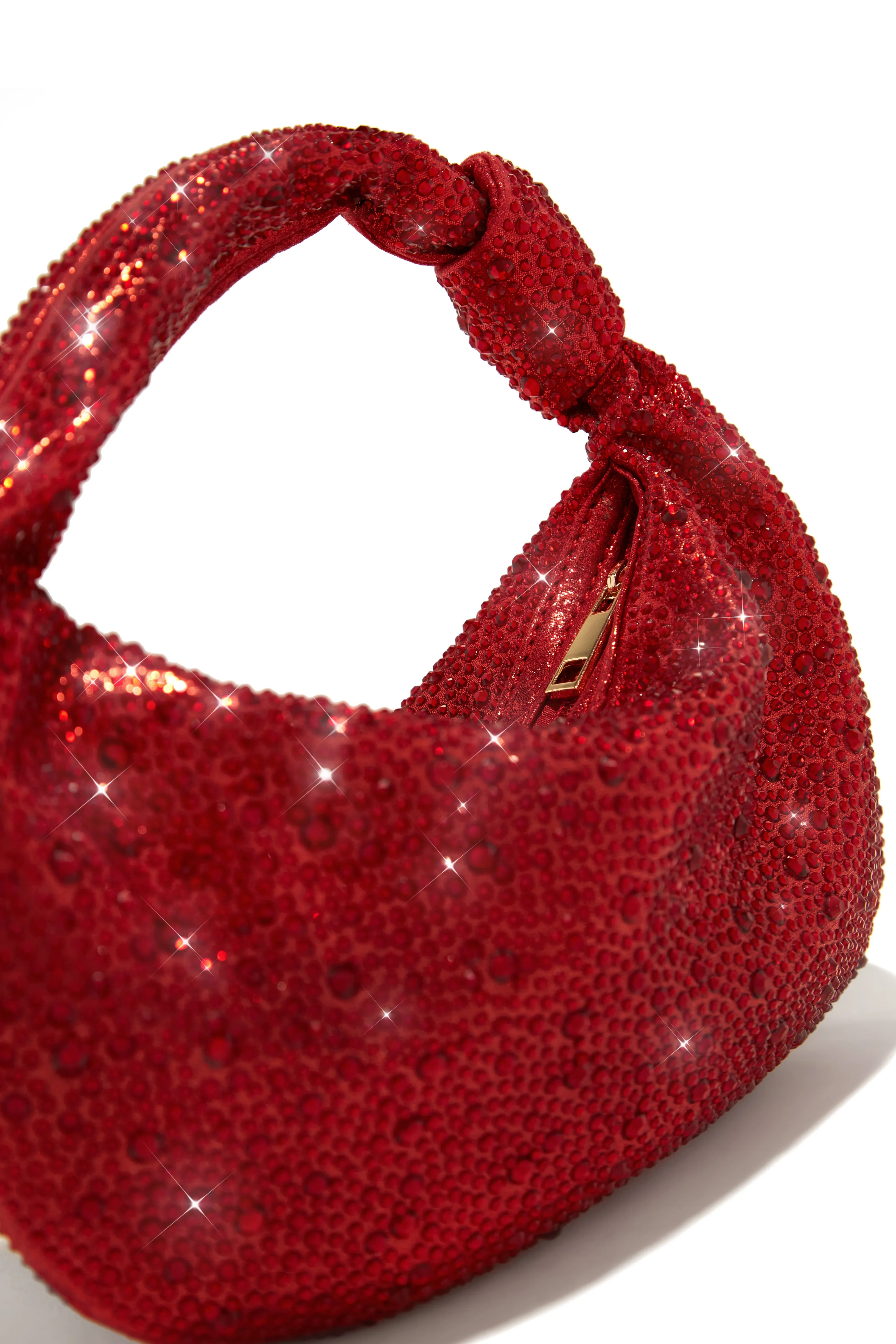 Day & Night Embellished Knot Handbag - Red