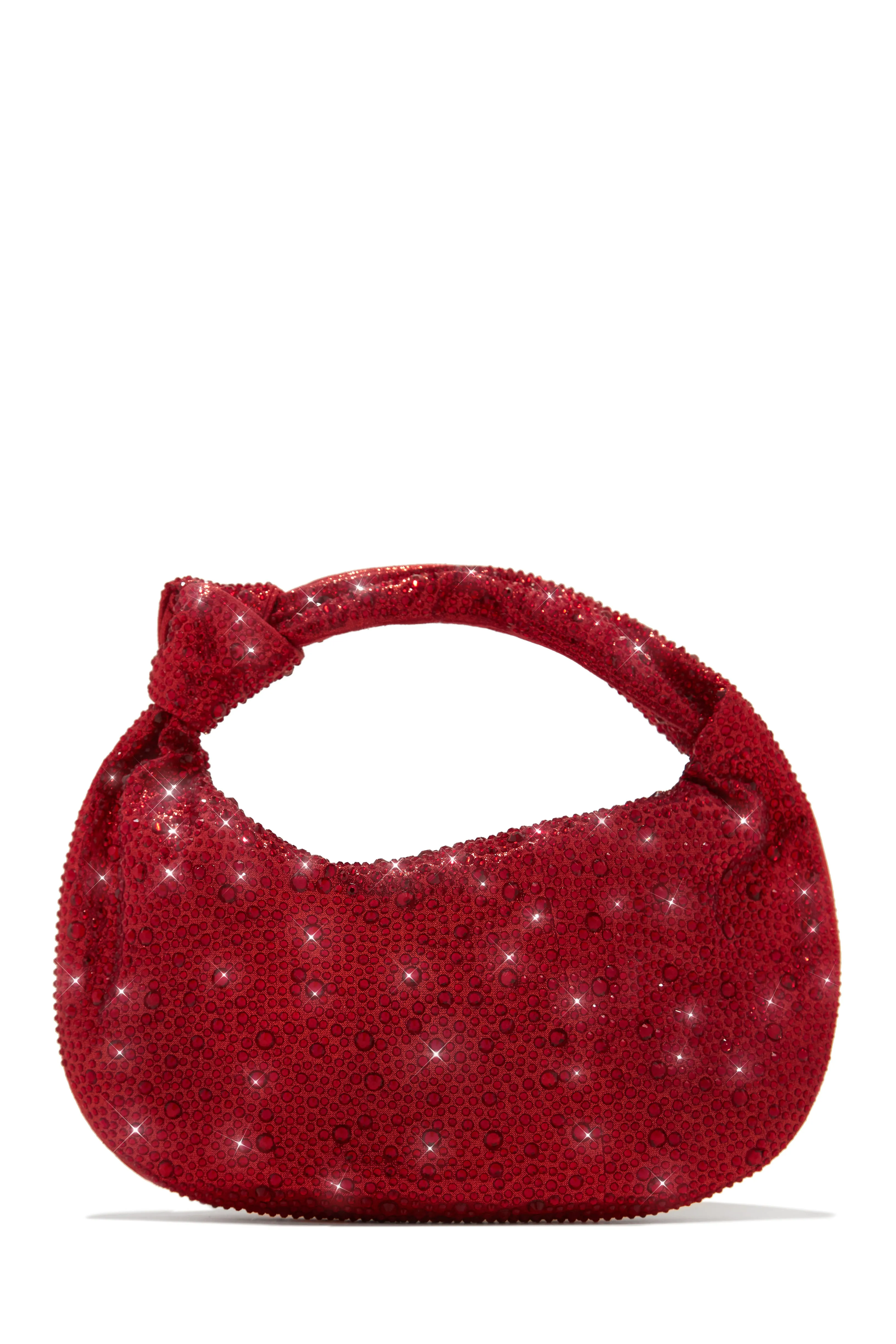 Day & Night Embellished Knot Handbag - Red