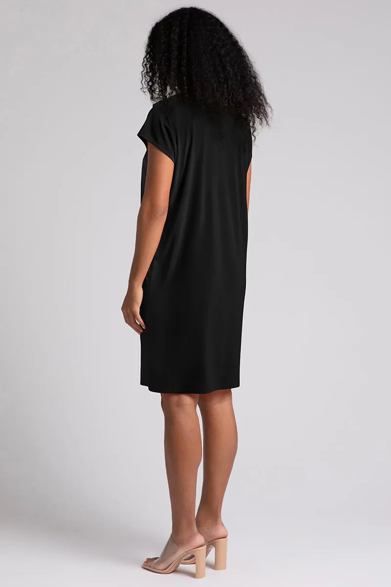 Flutter Dress Drop Shoulder | Black