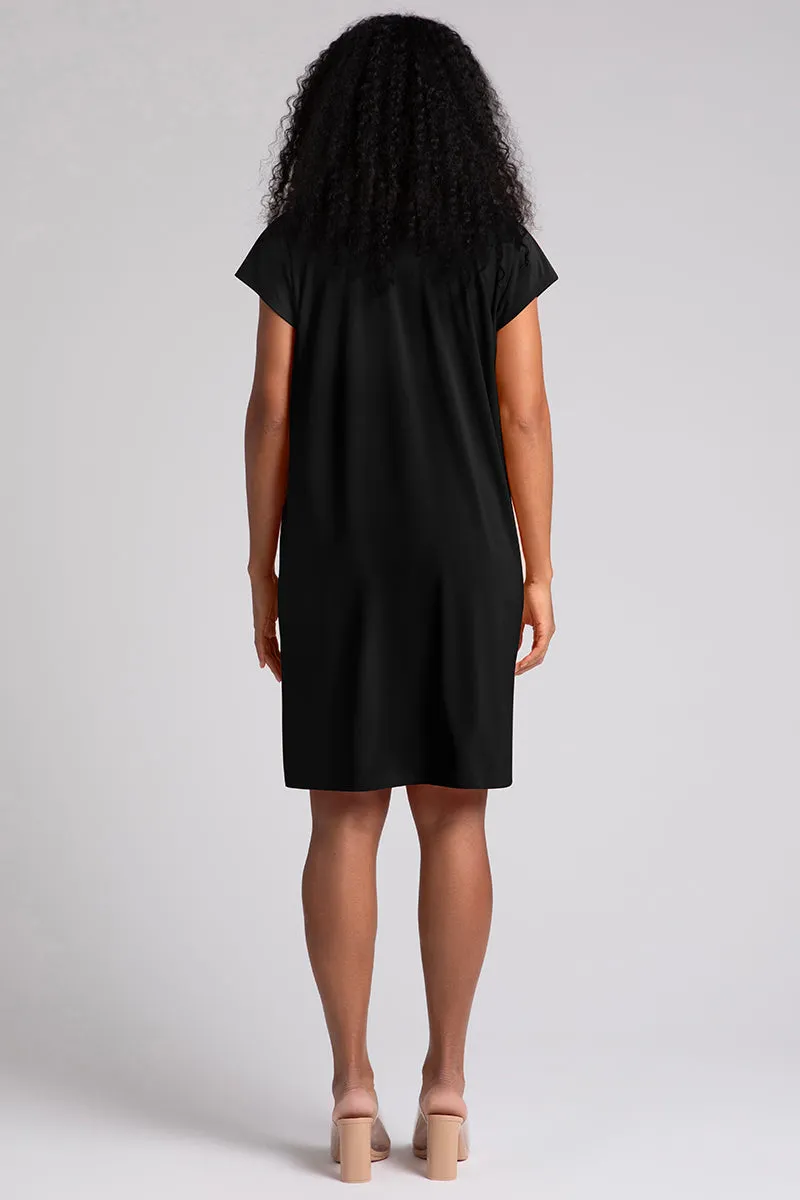 Flutter Dress Drop Shoulder | Black