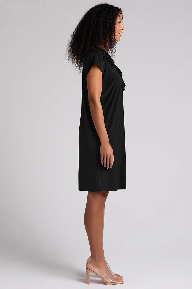 Flutter Dress Drop Shoulder | Black