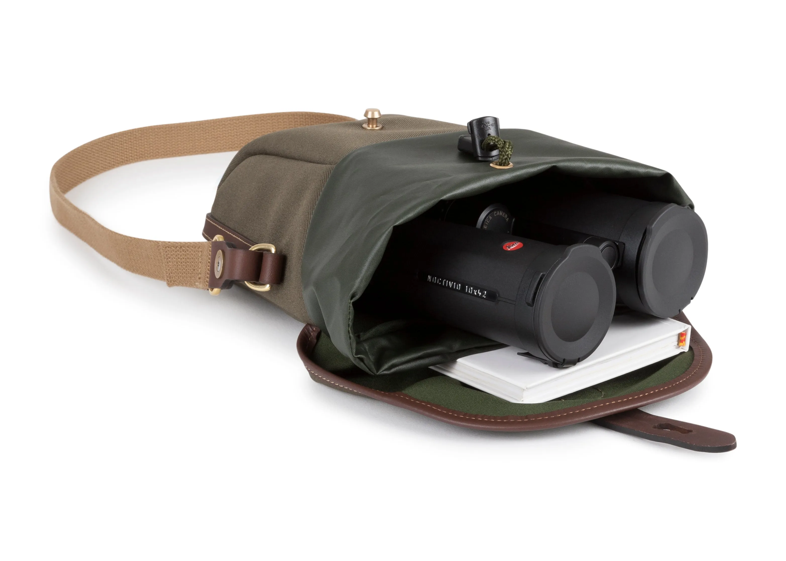 Galbin Binocular Case - 10 / Sage FibreNyte / Chocolate Leather