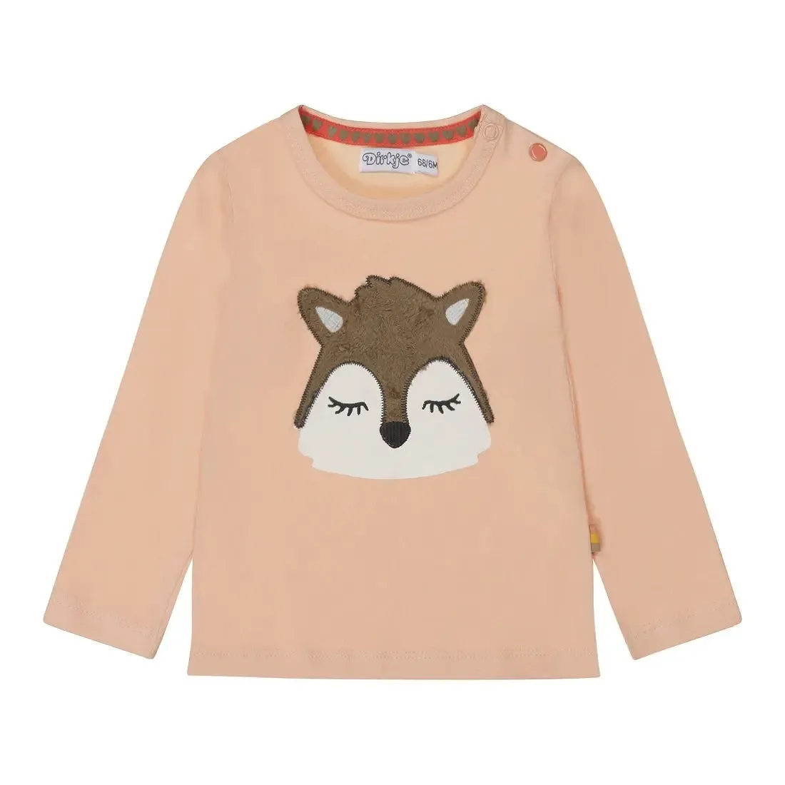 Girls Peach Pink Deer Long Sleeve Shirt | Dirkje