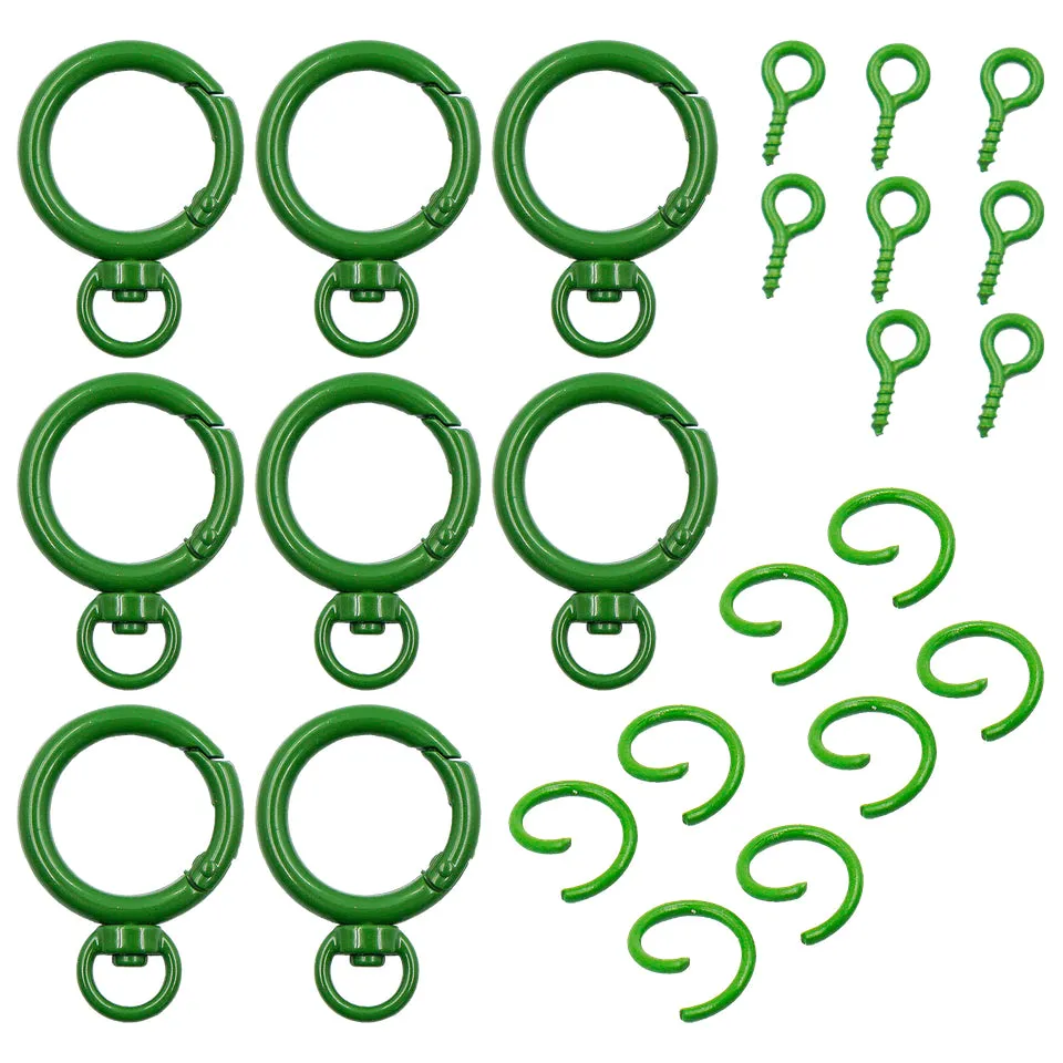 Green Round Key Rings Set