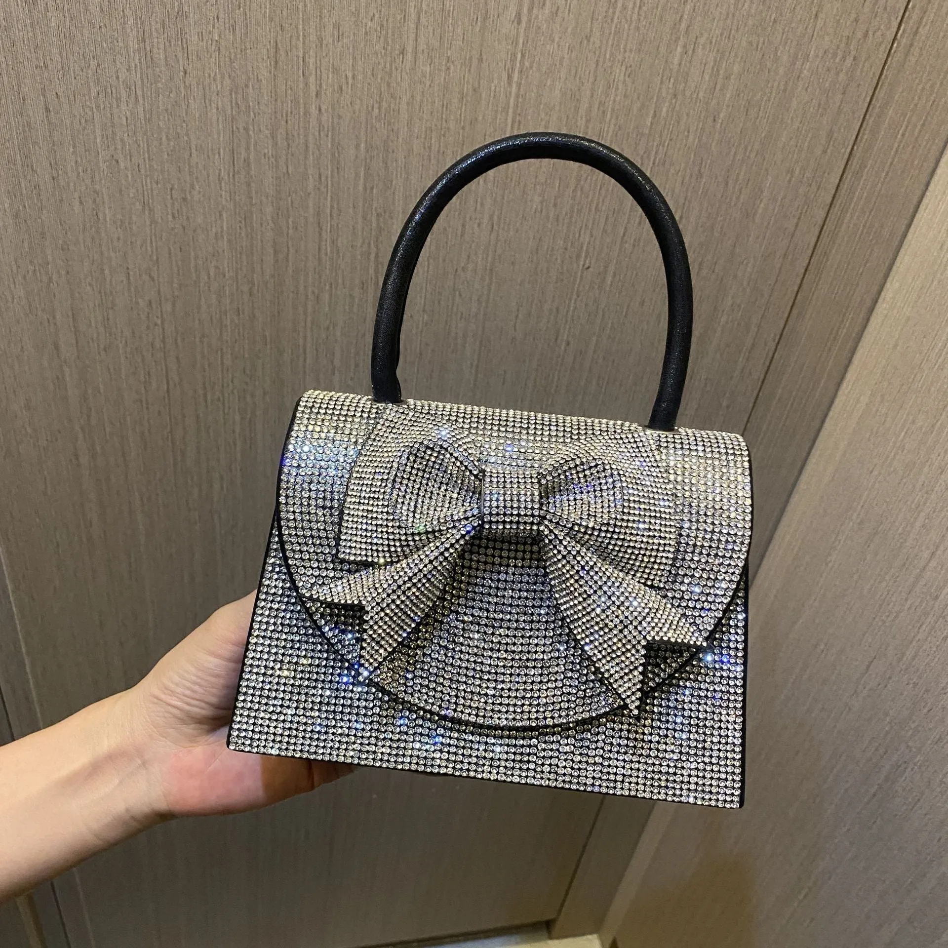 Hazel Rhinestones Ribbon Handbag