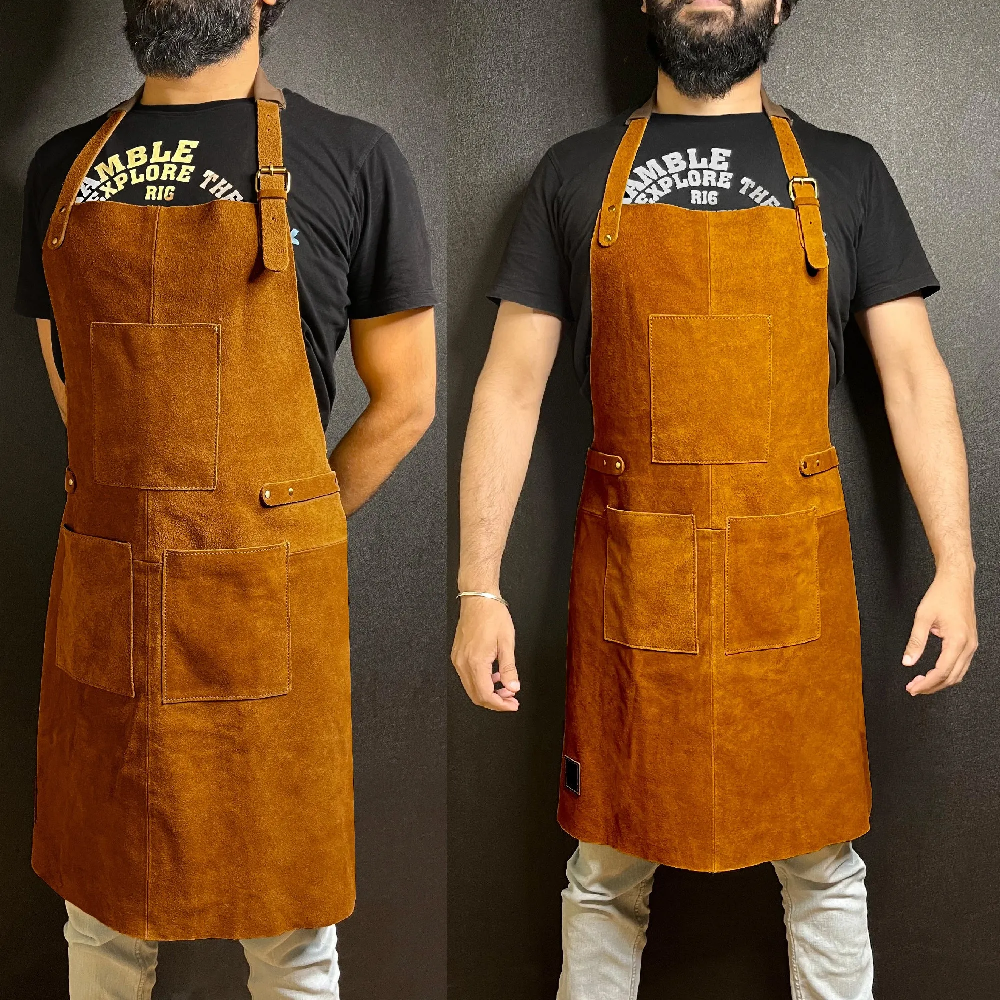 Kuche Natural Leather Grill Apron