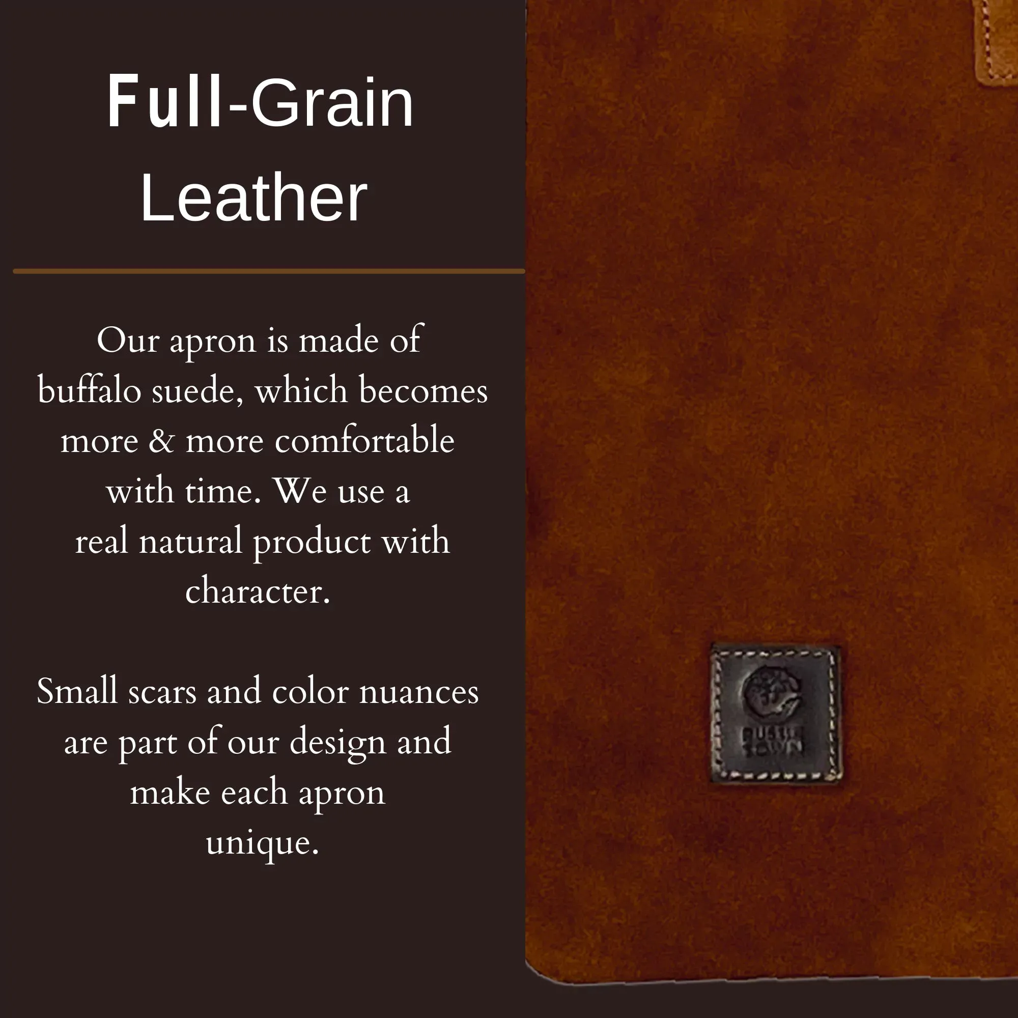 Kuche Natural Leather Grill Apron