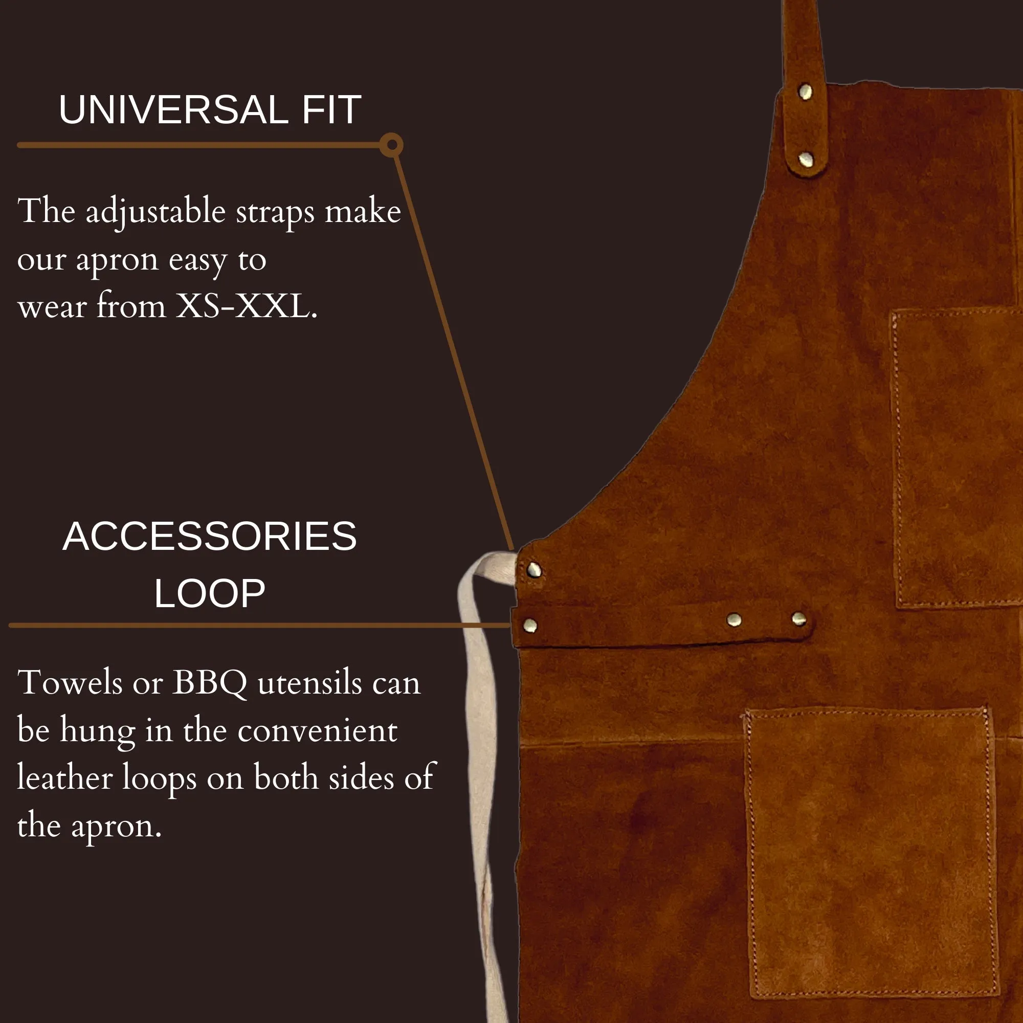 Kuche Natural Leather Grill Apron