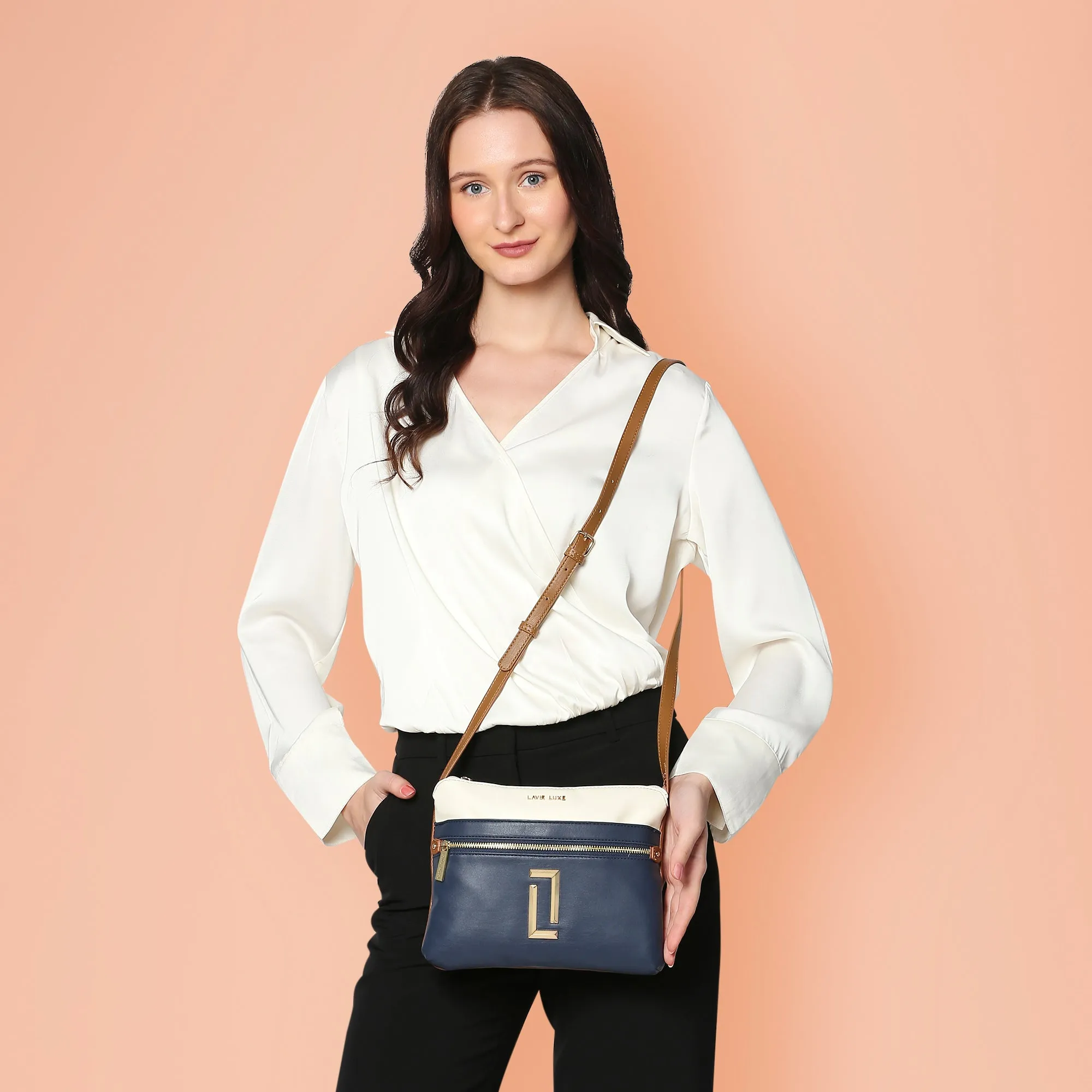 Lavie Luxe Quick Access Navy Small Women'S Sling