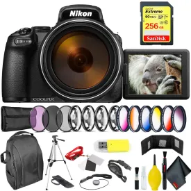 Nikon COOLPIX P1000 Digital Camera   256GB Sandisk Extreme Memory Card Professional Bundle International Model