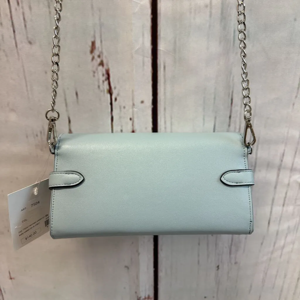 NWT INZI POWDER BLUE WALLET CROSSBODY PURSE TCC