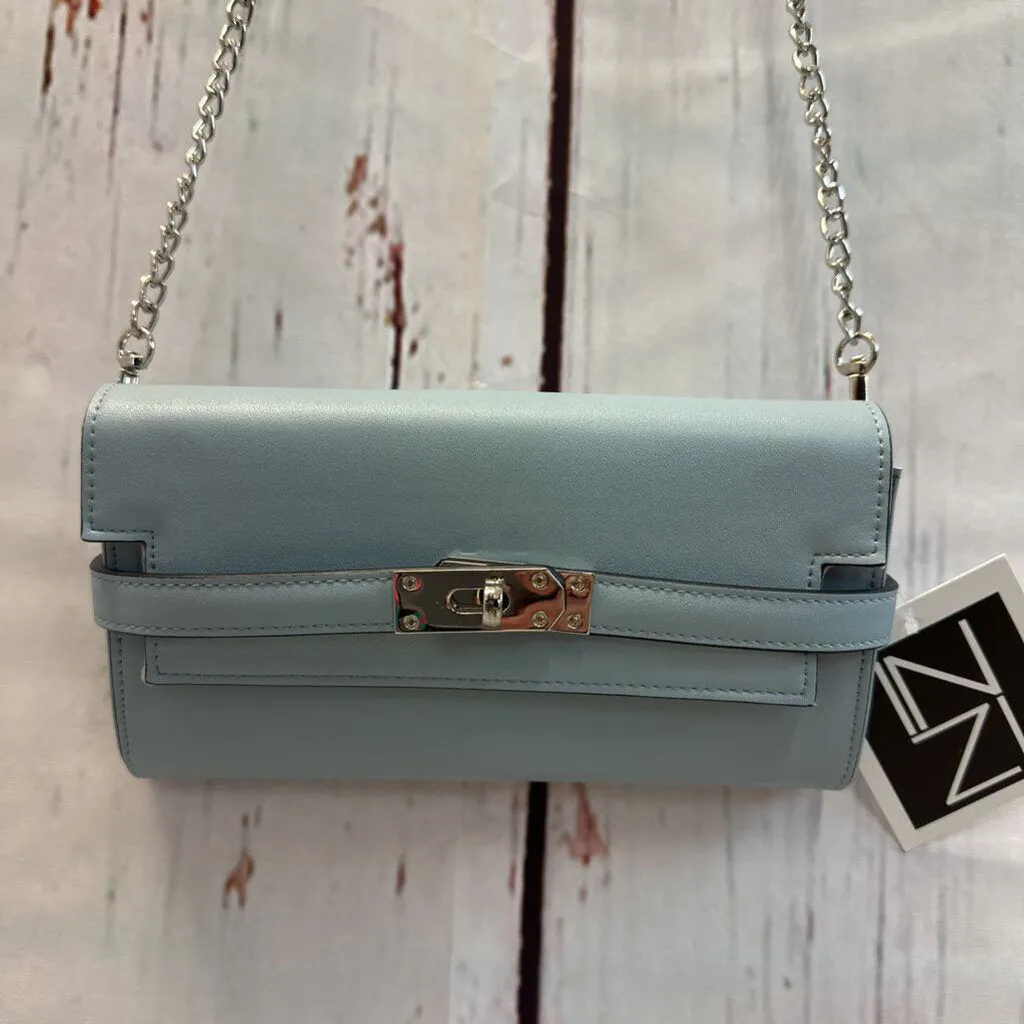 NWT INZI POWDER BLUE WALLET CROSSBODY PURSE TCC