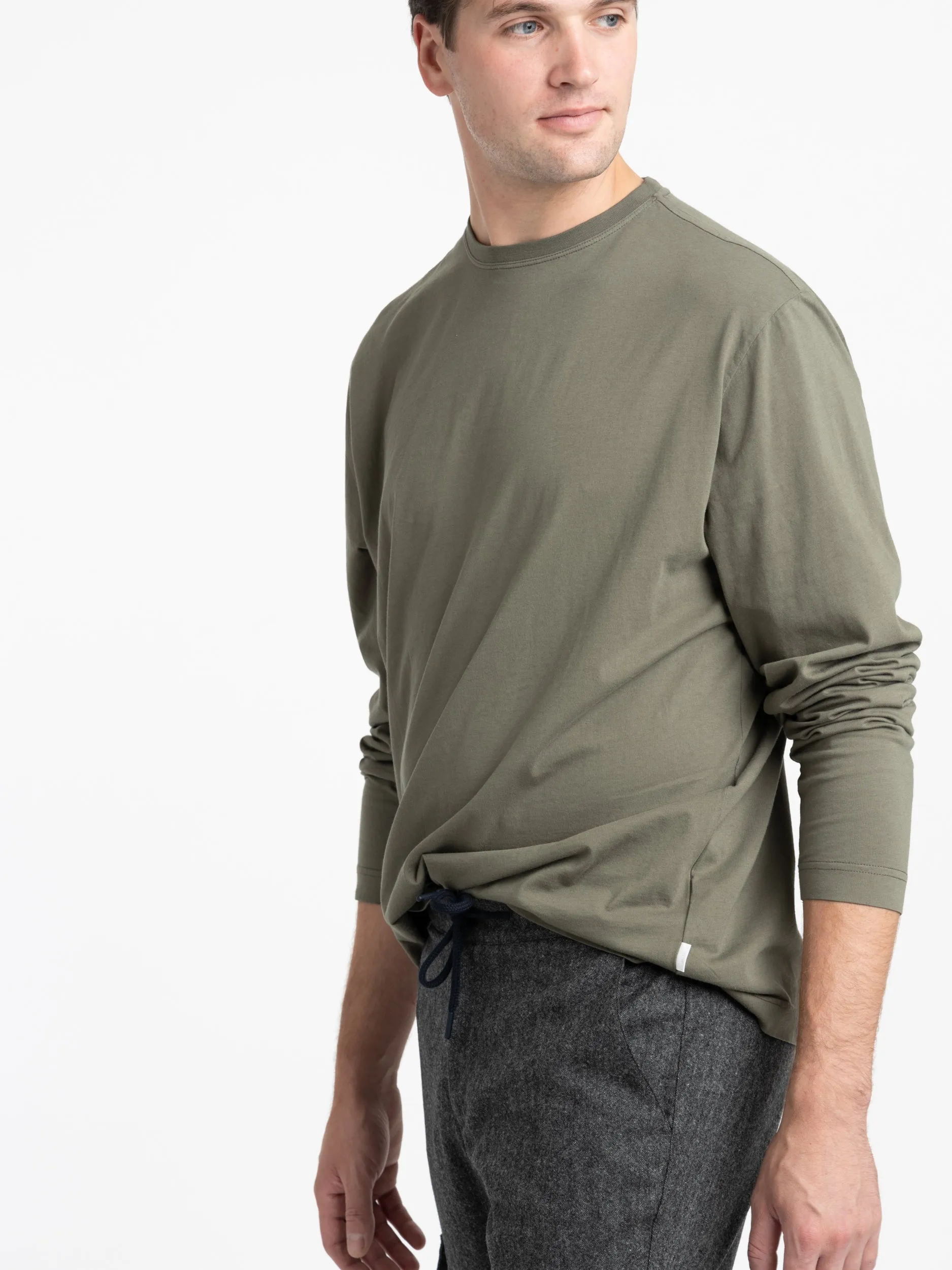 Olive Green Jersey Cotton Shirt