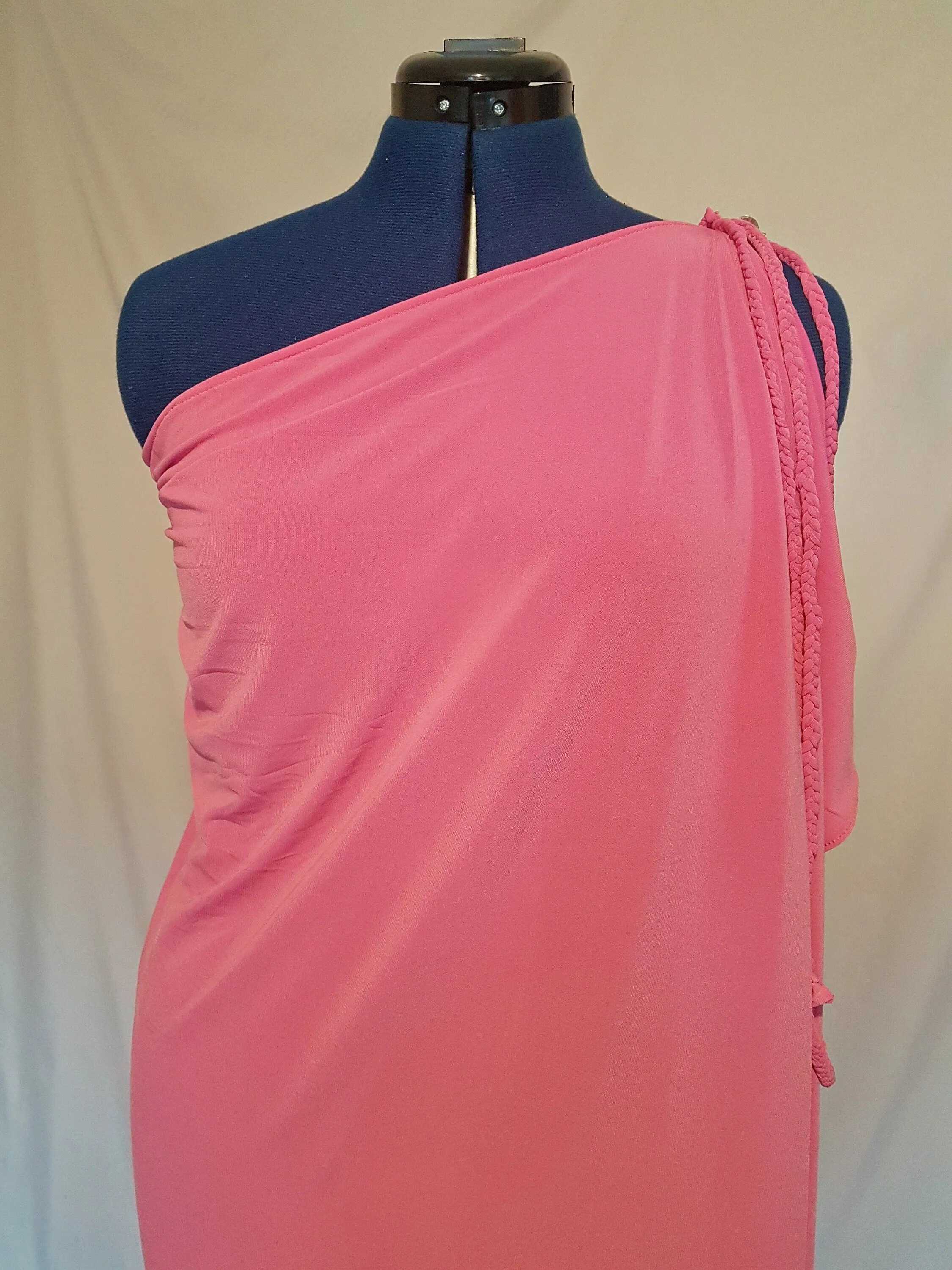 Pink Cold Shoulder Grecian Dress