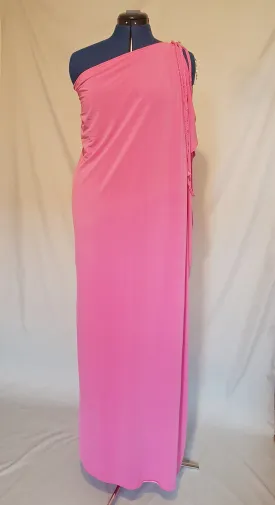 Pink Cold Shoulder Grecian Dress