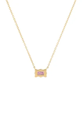 Pink Sapphire Baguette Small Form Necklace