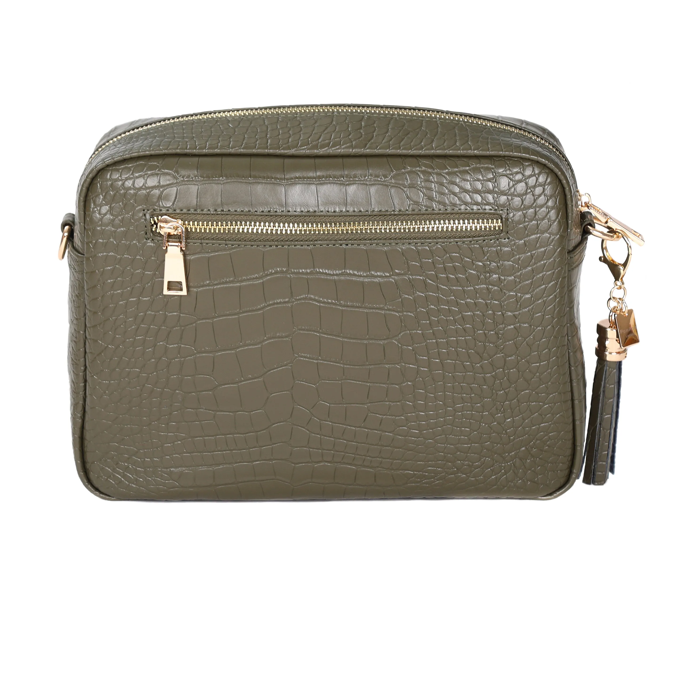 Pom Pom London City Plus Croc Bag Olive Green