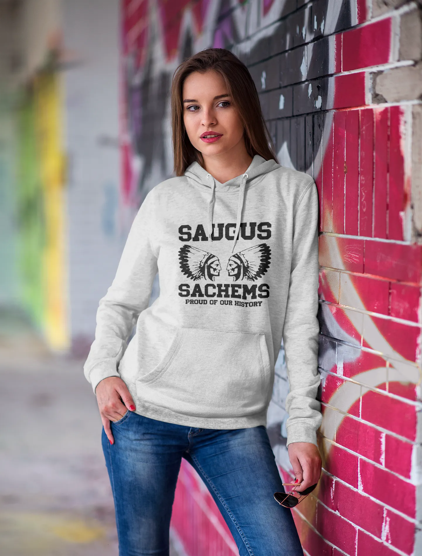 Proud Saugus Sachem ASH GRAY Hoodie - Adult Sizes