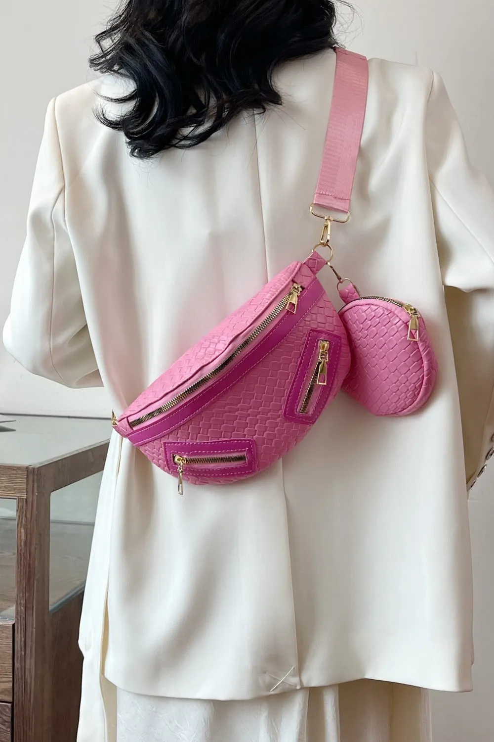 PU Leather Crossbody Bag with Coin Purse