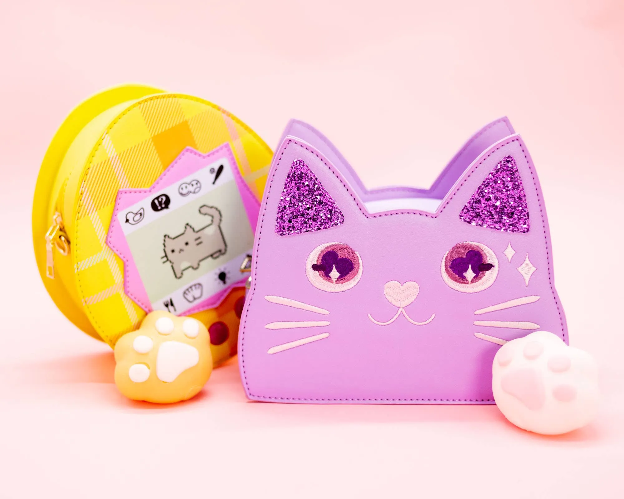 Purple Heart-Eyed Kitty Handbag (Bewaltz) - Purse