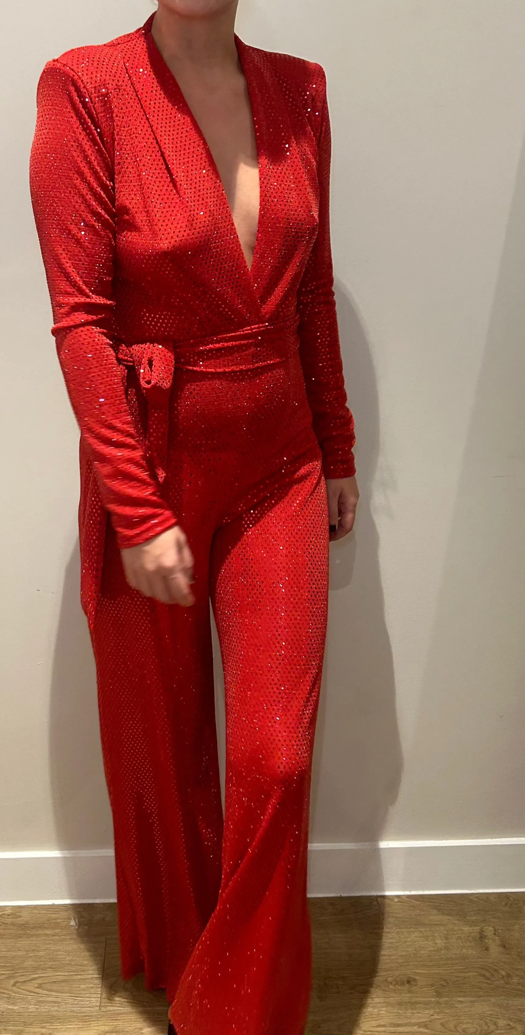 Red Sequin Jumpsuit