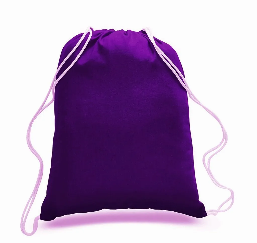 SET OF 100 ECONOMICAL SPORT COTTON DRAWSTRING BAG CINCH PACKS