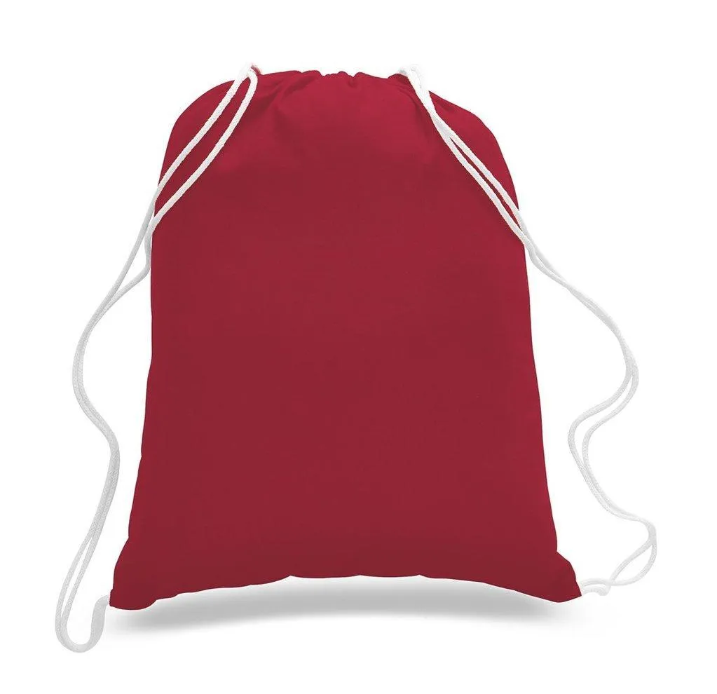 SET OF 100 ECONOMICAL SPORT COTTON DRAWSTRING BAG CINCH PACKS