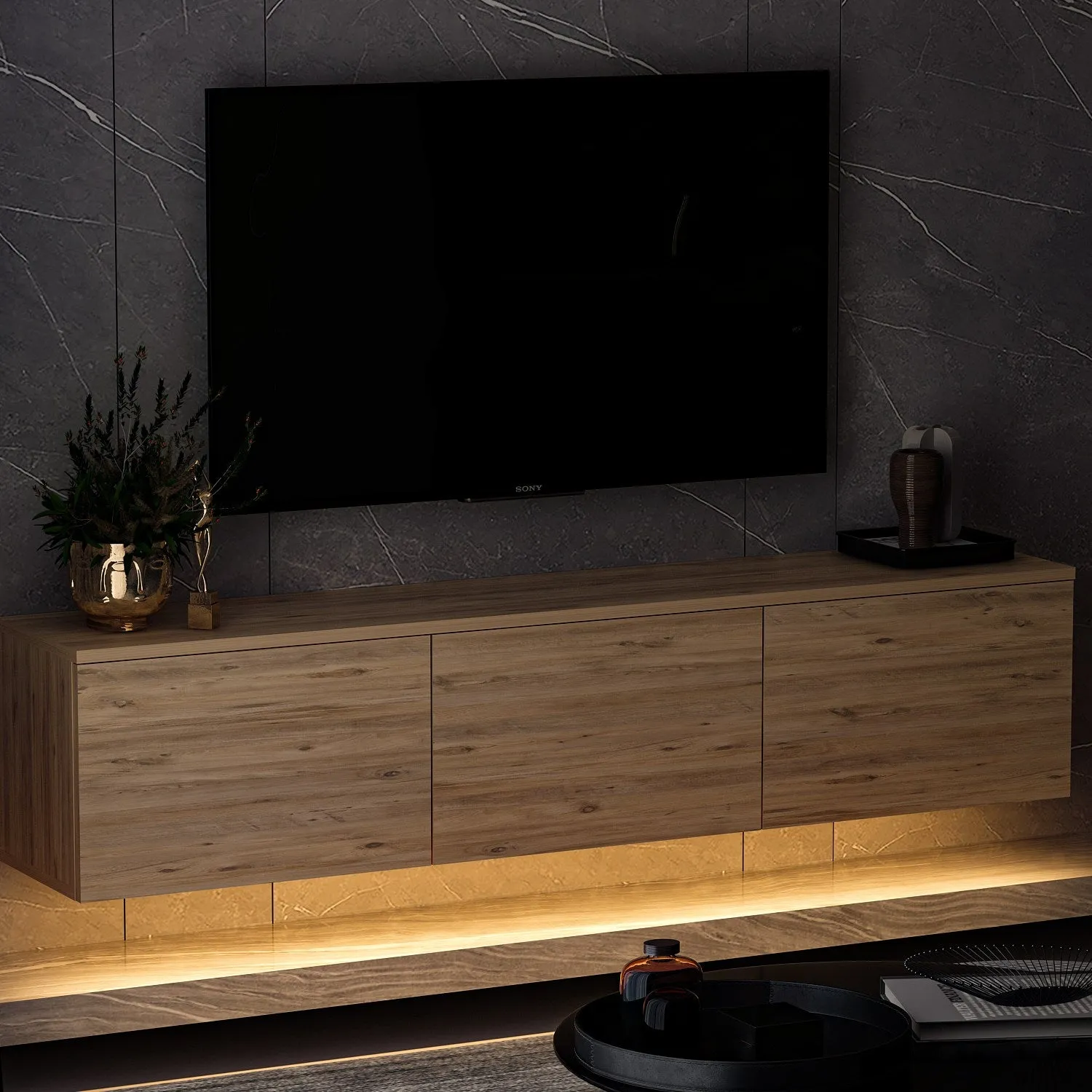 TV Stand Neon Illuminated - Atlantic Pine