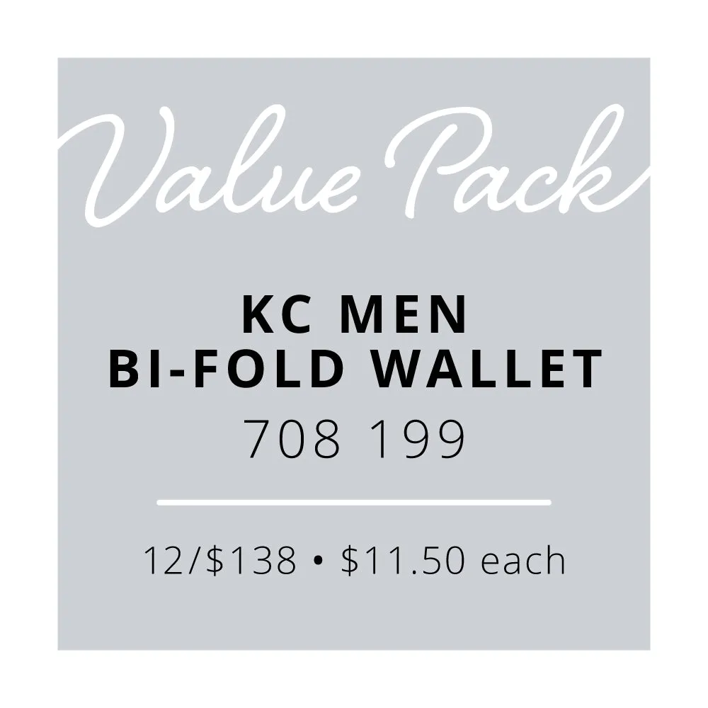 Value Pack KC MEN Bi-Fold Wallet | 12/$138 (Wholesale Only)