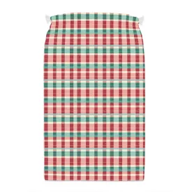 Vampire Art Christmas Tartan in Red & Green with Pale Pink and Snow-effect Grunge Finish Santa Presents Bag Sack